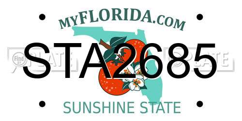 STA2685 Florida License Plate