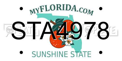 STA4978 Florida License Plate