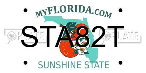 STA82T Florida License Plate
