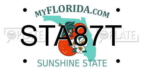 STA87T Florida License Plate