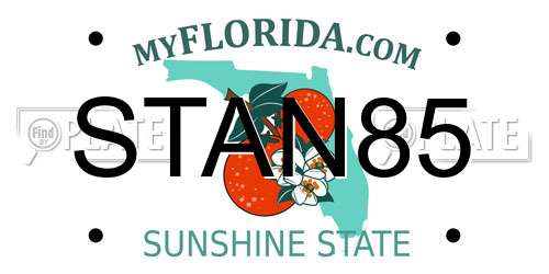 STAN85 Florida License Plate