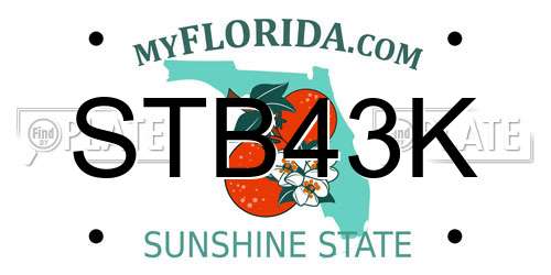 STB43K Florida License Plate