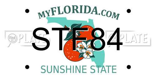 STF84 Florida License Plate