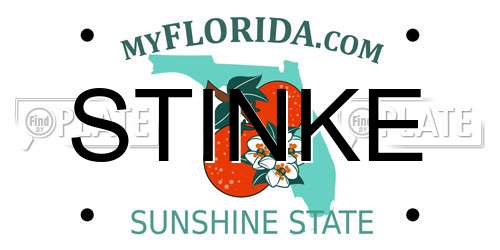 STINKE Florida License Plate