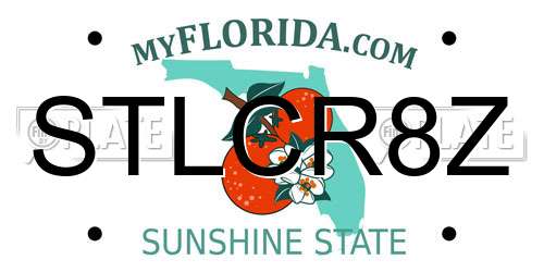 STLCR8Z Florida License Plate