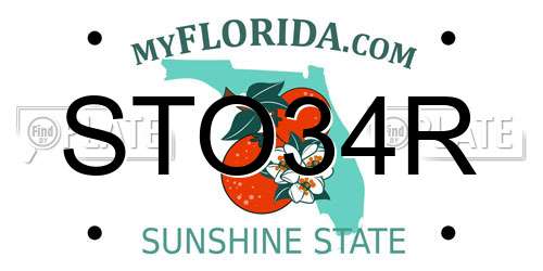 STO34R Florida License Plate