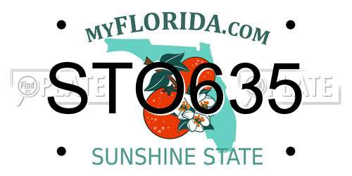 STO635 Florida License Plate