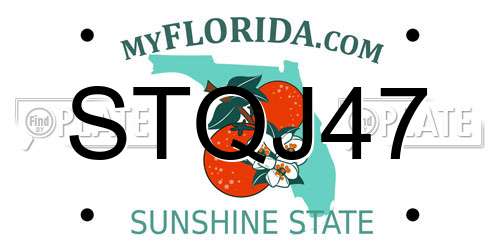 STQJ47 Florida License Plate