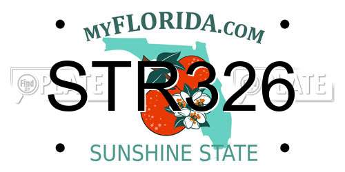 STR326 Florida License Plate