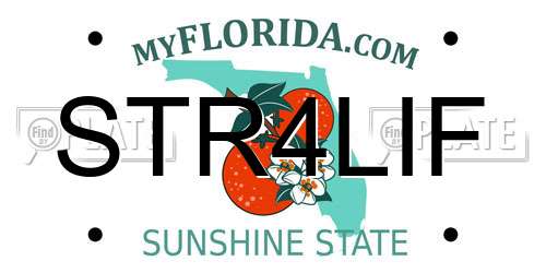 STR4LIF Florida License Plate
