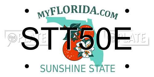 STT50E Florida License Plate