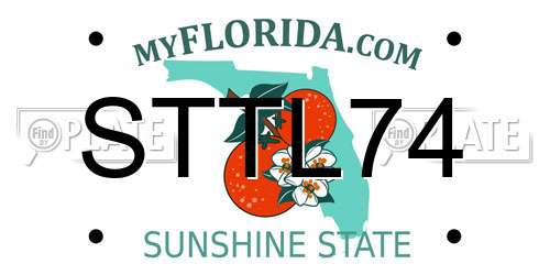 STTL74 Florida License Plate