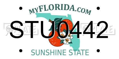 STU0442 Florida License Plate
