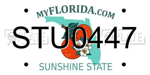 STU0447 Florida License Plate