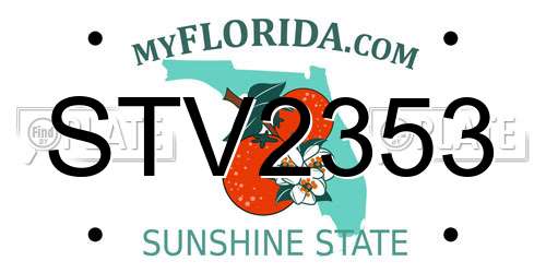 STV2353 Florida License Plate