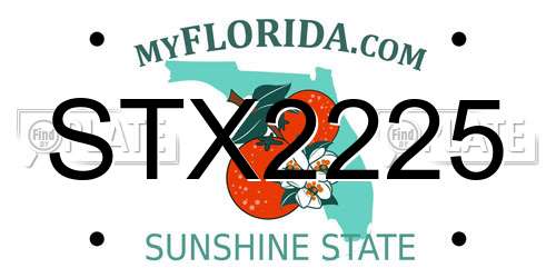 STX2225 Florida License Plate