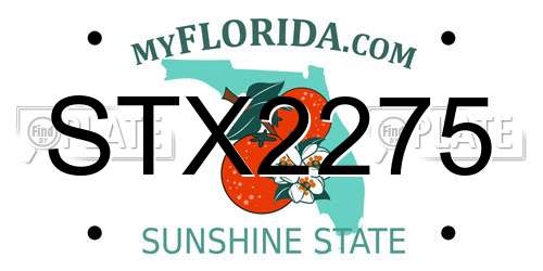 STX2275 Florida License Plate