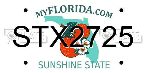 STX2725 Florida License Plate