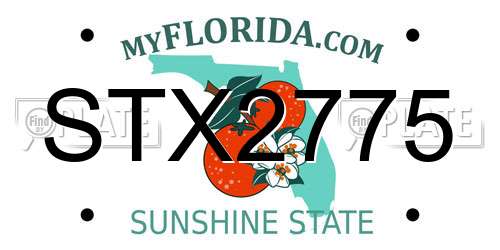 STX2775 Florida License Plate