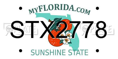 STX2778 Florida License Plate