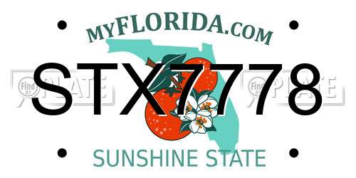 STX7778 Florida License Plate