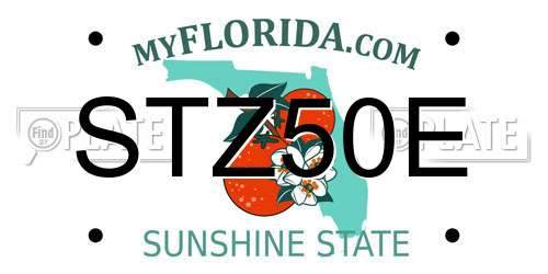 STZ50E Florida License Plate