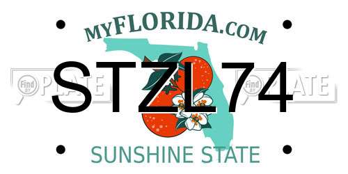 STZL74 Florida License Plate