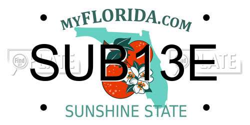 SUB13E Florida License Plate
