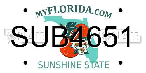 SUB4651 Florida License Plate