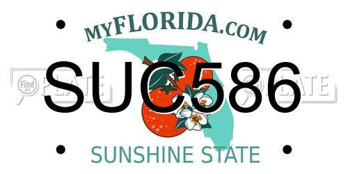 SUC586 Florida License Plate