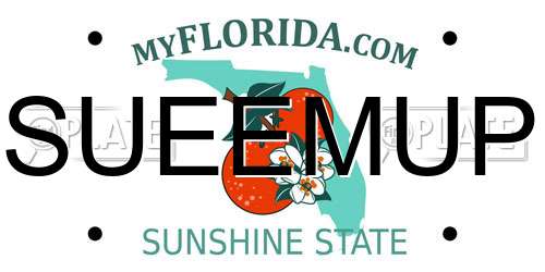 SUEEMUP Florida License Plate