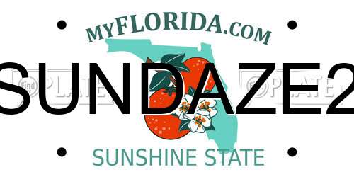 SUNDAZE2 Florida License Plate