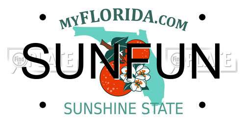 SUNFUN Florida License Plate