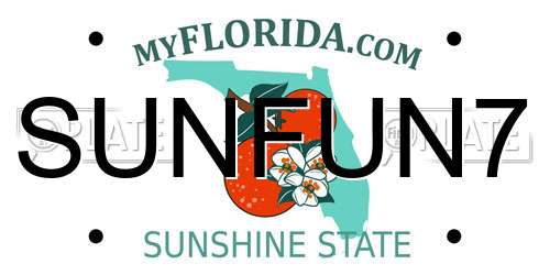 SUNFUN7 Florida License Plate