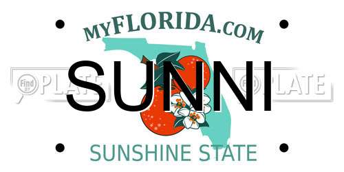 SUNNI Florida License Plate