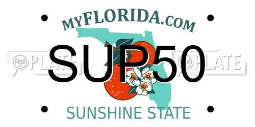 SUP50 Florida License Plate