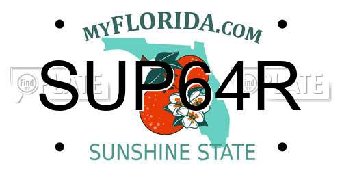 SUP64R Florida License Plate