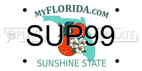 SUP99 Florida License Plate