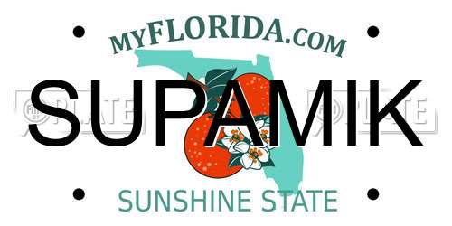 SUPAMIK Florida License Plate
