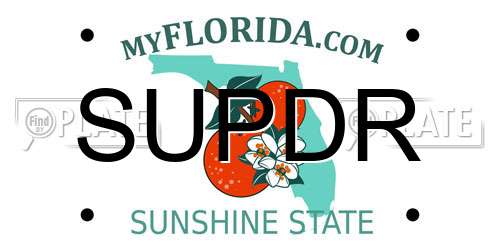 SUPDR Florida License Plate
