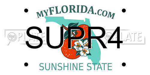 SUPR4 Florida License Plate