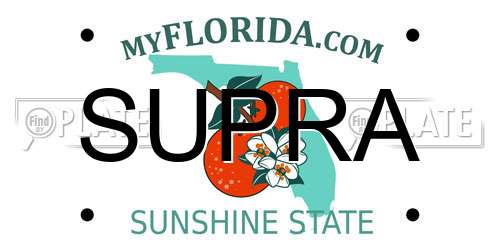 SUPRA Florida License Plate
