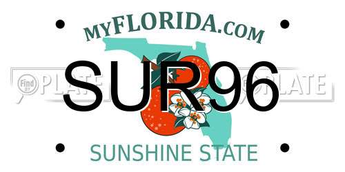 SUR96 Florida License Plate