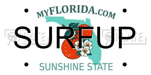 SURFUP Florida License Plate