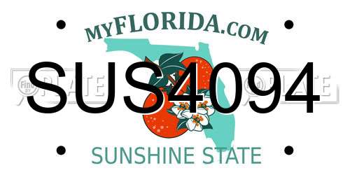 SUS4094 Florida License Plate