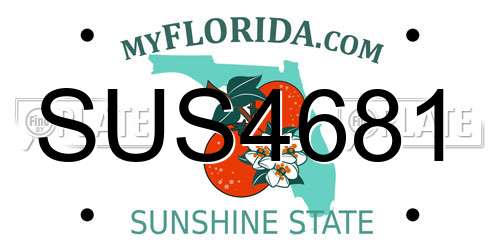 SUS4681 Florida License Plate
