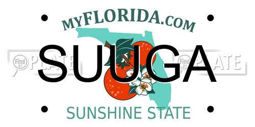 SUUGA Florida License Plate