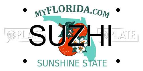 SUZHI Florida License Plate