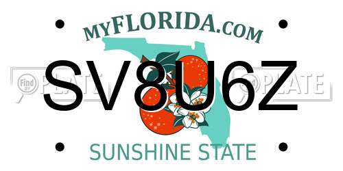 SV8U6Z Florida License Plate