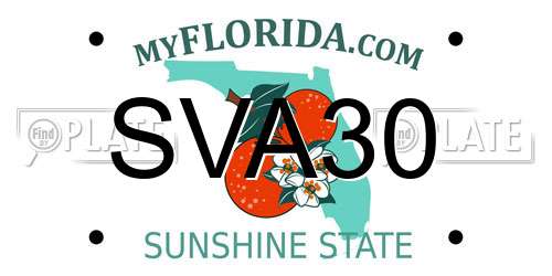 SVA30 Florida License Plate